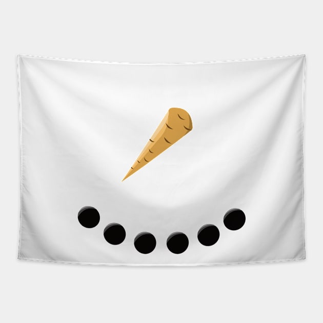 Snowman Face Winter Christmas Snow Tapestry by Anassein.os