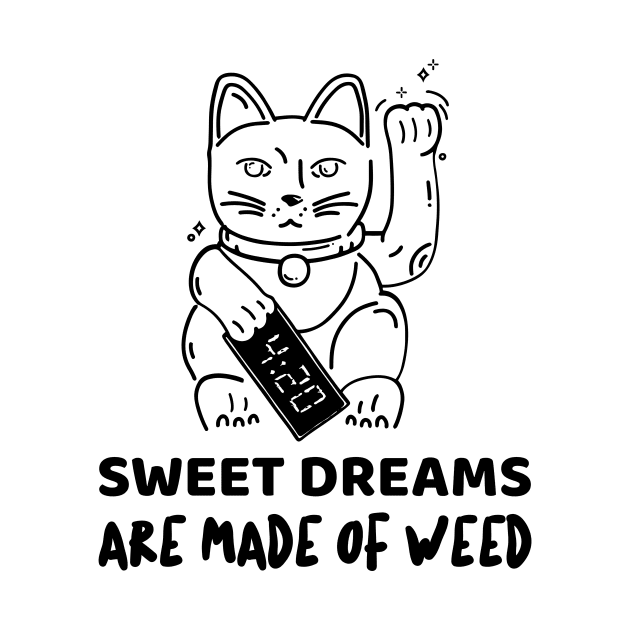 Funny cat dreaming because of weed by Purrfect Shop