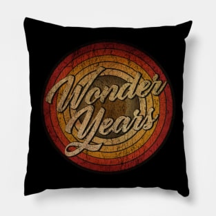 arjunthemaniac, circle retro faded The Wonder Years Pillow