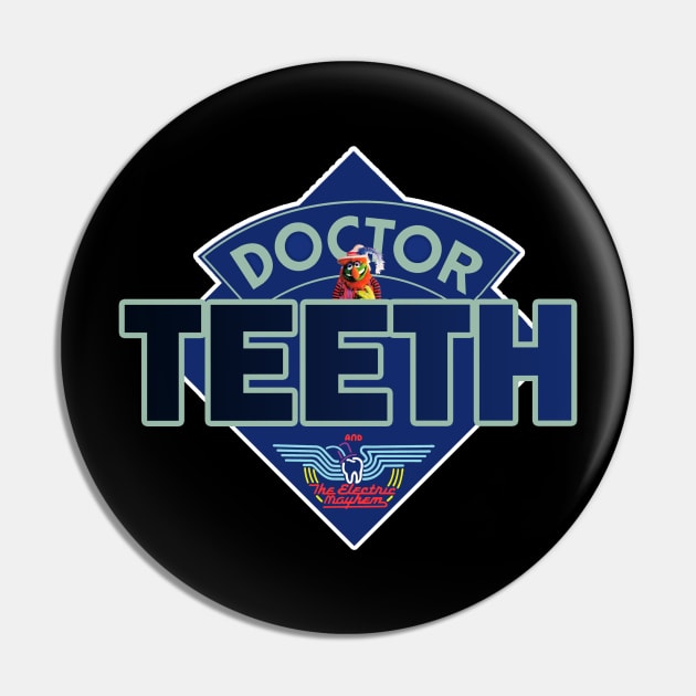 Doctor Teeth - Doctor Who Style Logo Pin by RetroZest