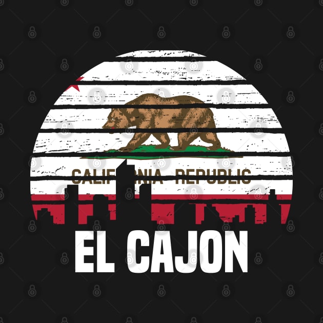 El Cajon California CA Group City Silhouette Flag by jkshirts