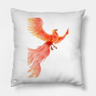 Rising from the Ashes- Phoenix White Pillow