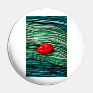 Red Lips On Yarn Pin