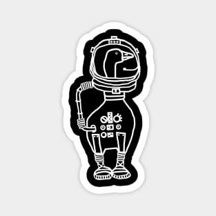 White Line Sci Fi Space Astronaut Goose Magnet