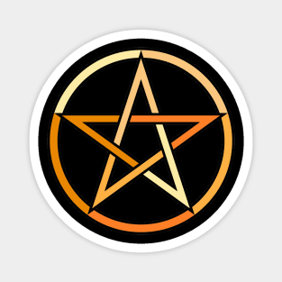 Orange Pentagram Pentacle Magnet