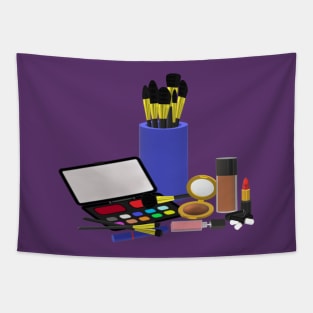 Makeup Collection (Deep Shades. Purple Background.) Tapestry
