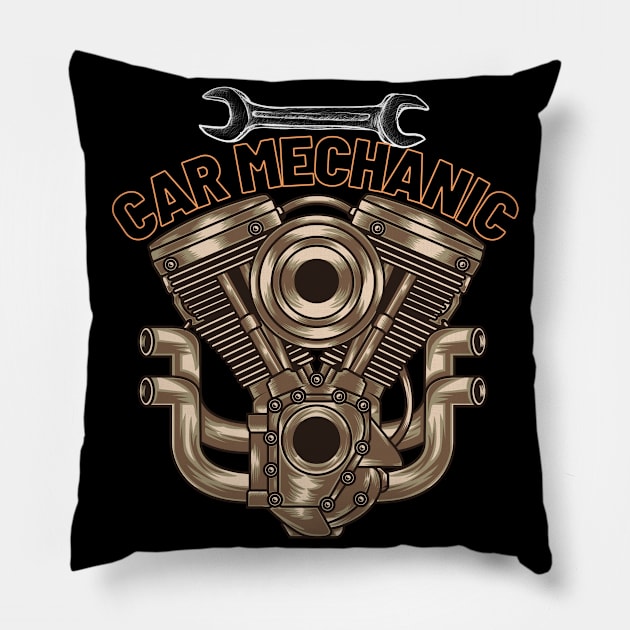 Born to Fix Cars Pillow by MagicTrick