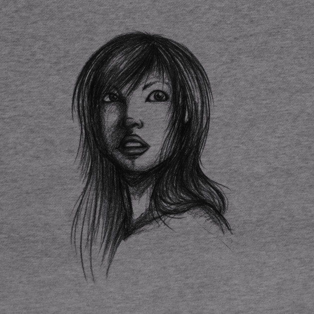 Beautiful Woman Artist Pencil Sketch 2 Asian Woman Hoodie