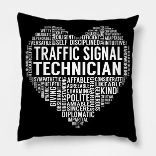 Traffic Signal Technician Heart Pillow