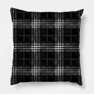 Gray Black Plaid Tartan Pattern Pillow