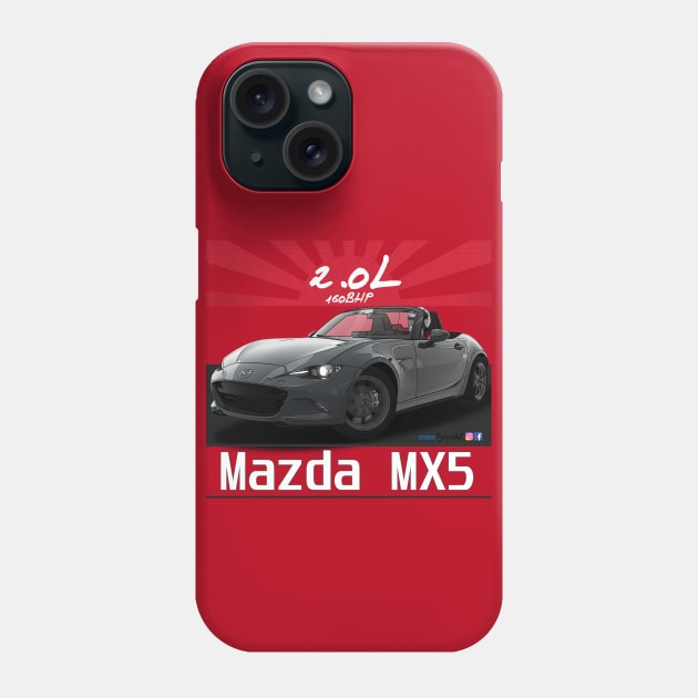 Mazda MX5 ND Grey Blue Phone Case by PjesusArt