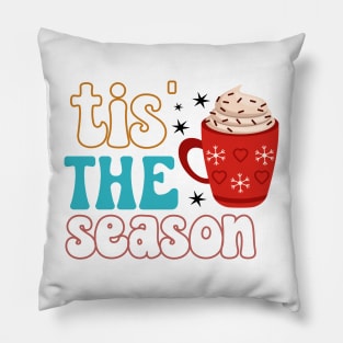 Tis the season hot chocolate retro Pillow