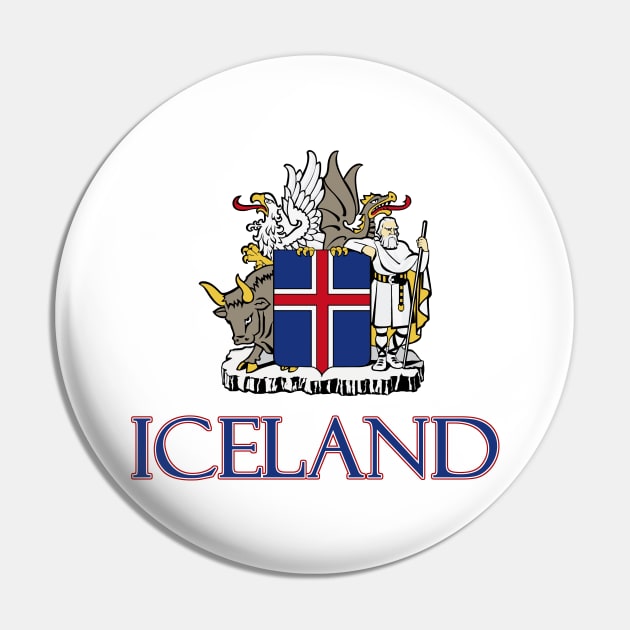 Iceland - Icelandic Coat of Arms Design Pin by Naves