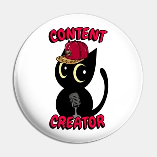 Cute black cat is a content creator Pin