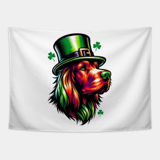 Irish Setter Celebrates Saint Patrick's Day Tapestry