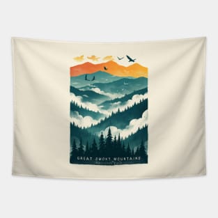 Great Smoky Mountains national park travel poster Tapestry