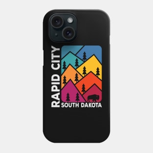 Rapid City South Dakota Vintage Mountains Bison Phone Case