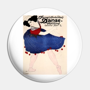 Danish Dancing Competition JOURNALISTFORBUNDETS Danse-Udstilling 1908 Event Poster Pin