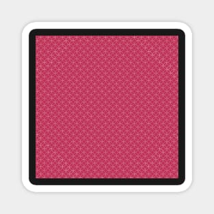 Traditional Japanese Shippou Intersecting Circle Geometric Pattern in Raspberry Pink Magnet