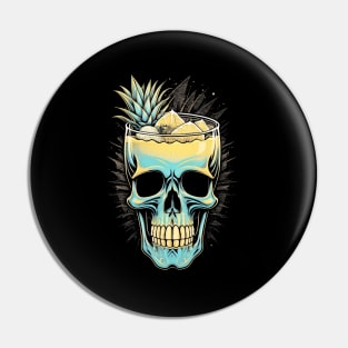 Pineapple Juice in Skull Glass Pin