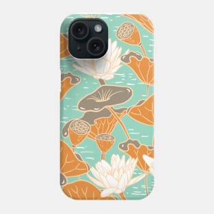 Lotus Flower Orange and Green Phone Case