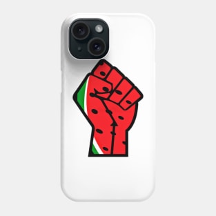 Watermelon Palestine Black Power Fist - Left Side - Front Phone Case