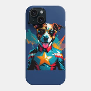 Captain American dog - pop art style tshirt Phone Case