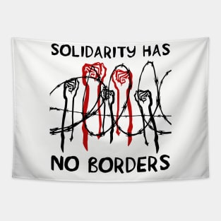 Solidarity Has No Borders - Immigrant, Refugee, Abolish Ice Tapestry