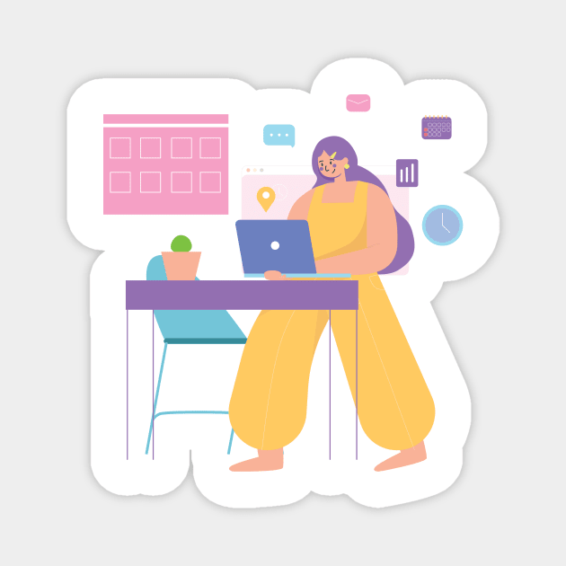 Work From Home Magnet by Dheamufni