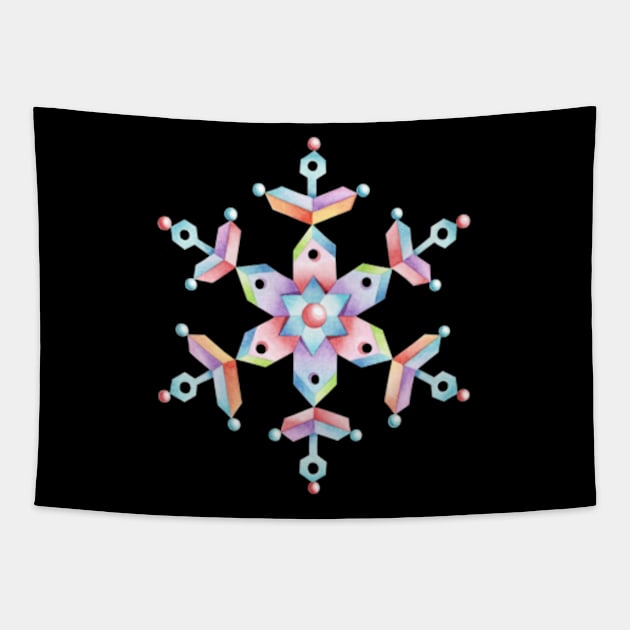 Festive Folkloric Snowflakes Tapestry by PatriciaSheaArt