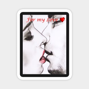 for my Love - Greeting Card - Kissing Couple Magnet