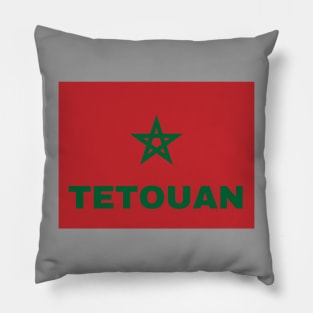 Tetouan City in Moroccan Flag Pillow