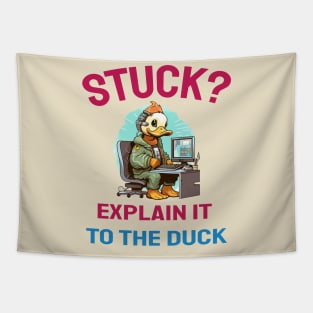 Stuck explain it to the duck Tapestry