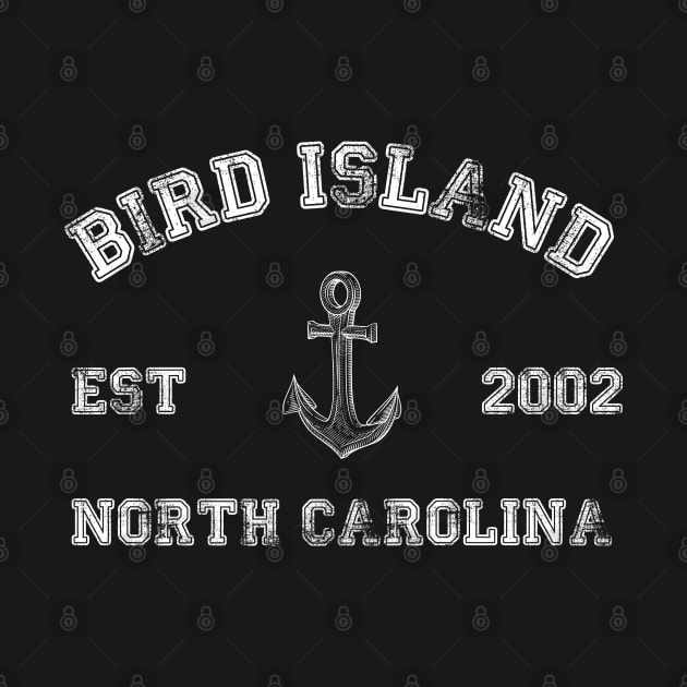 Bird Island, North Carolina Vintage Nautical Anchor Retro by Contentarama