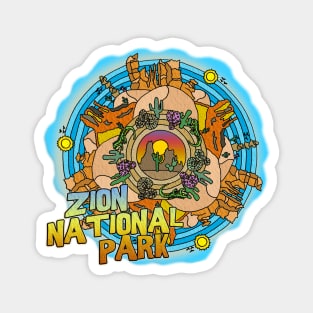 Zion National Park Desert Themed Mandala Magnet