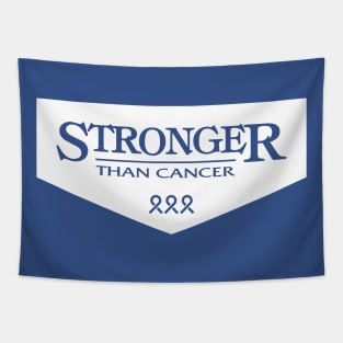 colon cancer Awareness blue ribbon  Stronger Than Cancer Tapestry