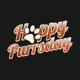 Lettering Happy Purrsday With Cat Paw On Purrsday T-Shirt