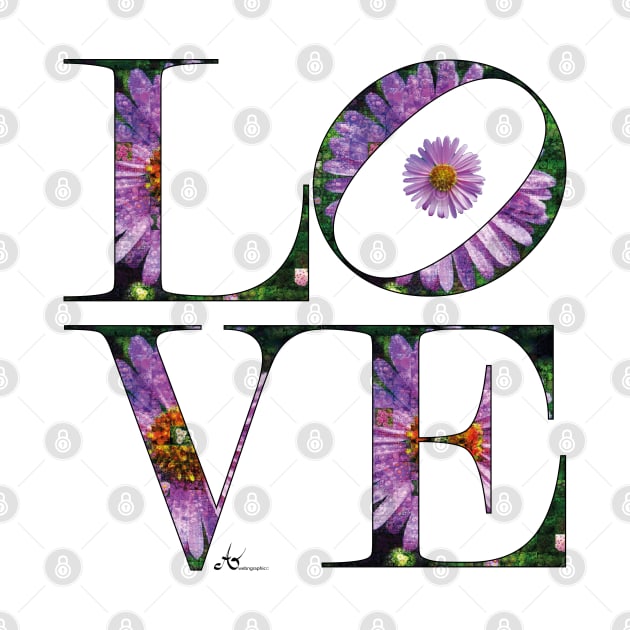 LOVE Letters September Birth Month Aster by Symbolsandsigns