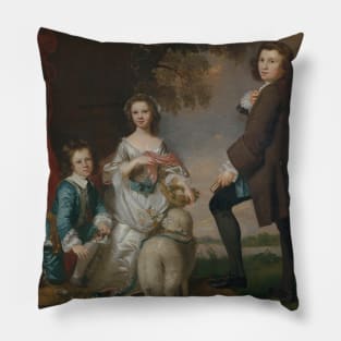 Thomas and Martha Neate with His Tutor, Thomas Needham by Joshua Reynolds Pillow