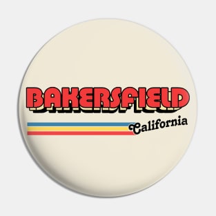 Bakersfield, CA \/\/\/\ Retro Typography Design Pin