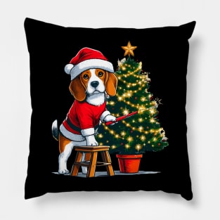 Beagle Dog Christmas Pillow