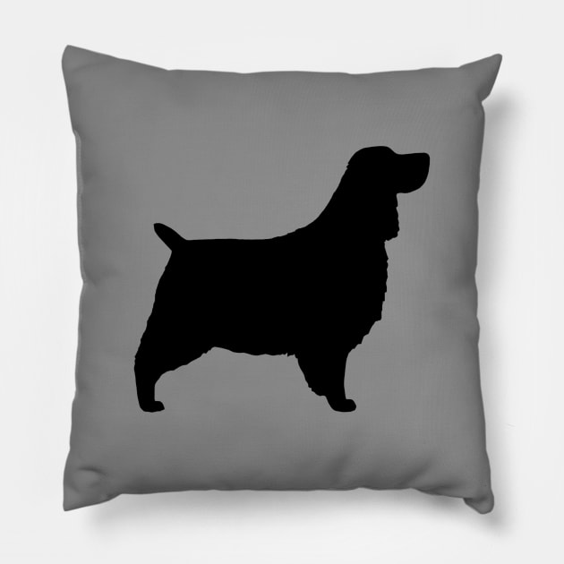 English Springer Spaniel Silhouette Pillow by Coffee Squirrel