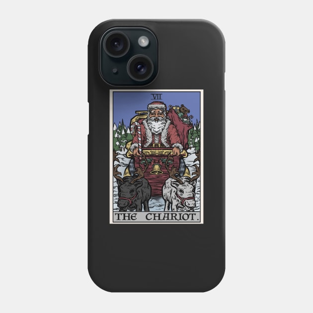 The Chariot Tarot Card Christmas Edition Phone Case by TheGhoulishGarb