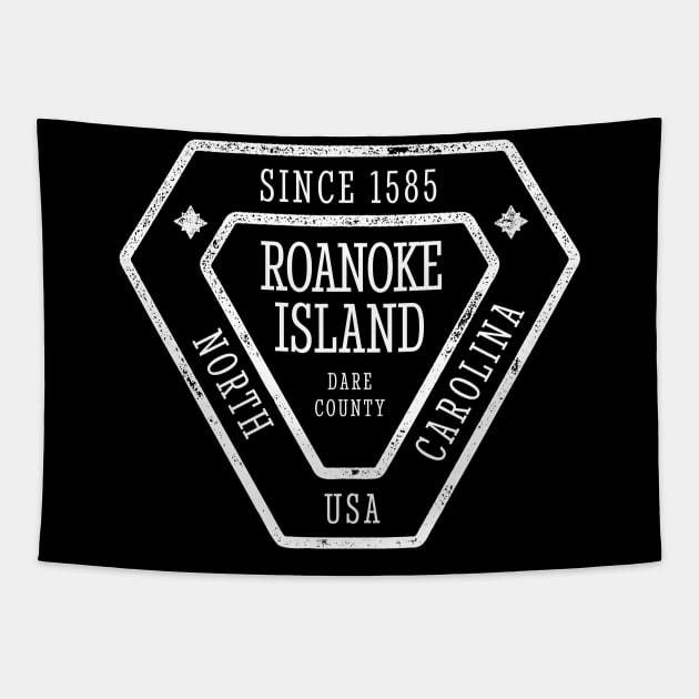 Roanoke Island, NC Summertime Vacationing Sign Tapestry by Contentarama