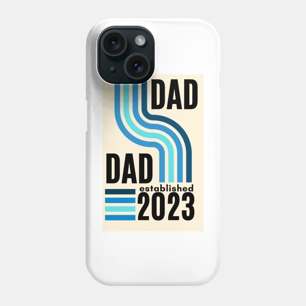 dad establised 2023 new dad, dad to be  gender reveal baby shower boy blue Phone Case by KIRBY-Z Studio