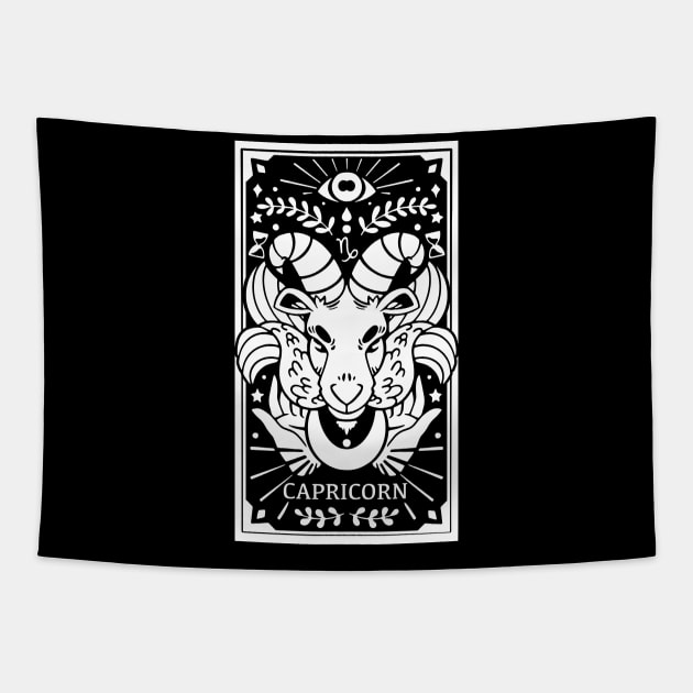 Capricorn - Tarot Style Tapestry by allisonelyse