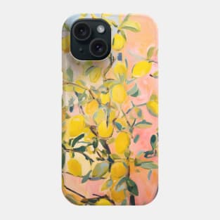 Yellow Lemon Tree Boho Pink Citrus Phone Case