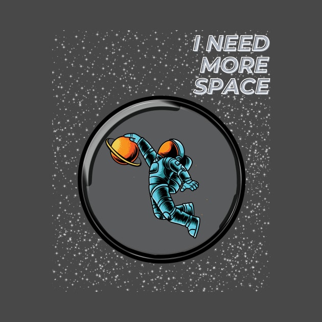 Funny Basketball Astronaut Art Design Pun by mieeewoArt