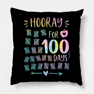 Happy 100th Day Of School Hooray For 100 Days Teachers Kids Pillow