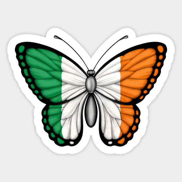 Irish Flag Butterfly Ireland Autocollant Teepublic Fr